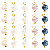 20Pcs 5 Colors Natural Cultured Freshwater Pearl  Charms PALLOY-TAC0165-1