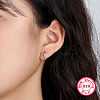 Anti-Tarnish Rhodium Plated 925 Sterling Silver Micro Pave Cubic Zirconia Hoop Earrings for Women HC3863-2-2