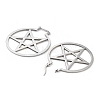 Tarnish Resistant 304 Stainless Steel Ring with Star Hoop Earrings for Women LS-EJEW-R156-04P-2