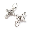 Brass Micro Pave Clear Cubic Zirconia Pendants ZIRC-P094-01P-RS-2