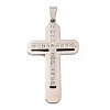 304 Stainless Steel Rhinestone Big Pendants STAS-Z080-14P-1
