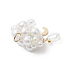 Pearlized Glass Pearl Beads Pendants PALLOY-MZ01101-03-4