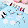 DIY Blank Double-sided Heat Transfer Aluminium Pendant Keychain Making Kits DIY-SP0005-26E-5