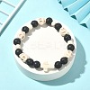 Dyed Natural & Synthetic Mixed Gemstone Skull & Cross Beaded Stretch Bracelets BJEW-TA00272-01-2