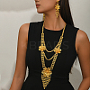 Luxury Iron Floral Tassel Pendant Necklace & Dangle Stud Earrings Set for Women VS2280-3