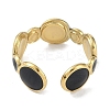 Ion Plating(IP) 304 Stainless Steel Enamel Cuff Finger Rings RJEW-L107-038G-02-3