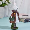 Resin Standing Rabbit Statue Bunny Sculpture Tabletop Rabbit Figurine for Lawn Garden Table Home Decoration ( Brown ) JX085A-3