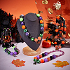4Pcs 4 Styles Halloween Theme ABS Plastic Imitation Pearl & Acrylic & Resin Beaded Necklaces Set NJEW-AB00008-3