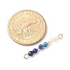 Faceted Round Natural Quartz Crystal & Lapis Lazuli & Kyanite Beaded Connector Charms PALLOY-JF03530-02-4