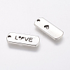 Tibetan Style Alloy Rectangle with Word Love Pendants LS-X-TIBEP-Q043-069-RS-2
