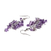 Natural Amethyst Chip Beaded Dangle Earrings EJEW-I264-01P-02-3