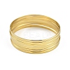 7Pcs Flat Vacuum Plating PVD Vacuum Plating 201 Stainless Steel Bangles Sets for Women BJEW-F476-07G-02-1