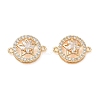 Brass Micro Pave Clear Cubic Zirconia Connector Charms CU-CBA3F77-09G-1
