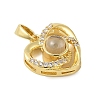 Brass Micro Pave Cubic Zirconia and Glass Pendants KK-M315-01G-03-2