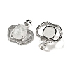 Natural Quartz Crystal with Clear Cubic Zirconia Pendants G-G133-03P-20-2