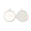 Flat Round Brass Pendant Cabochon Settings KK-K414-14G-S-1
