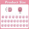 20Pcs Pink Cube Letter Silicone Beads 12x12x12mm Square Dice Alphabet Beads with 2mm Hole Spacer Loose Letter Beads for Bracelet Necklace Jewelry Making JX435R-2