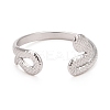 Non-Tarnish 304 Stainless Steel Snake Wrap Open Cuff Ring for Women RJEW-C025-18P-3