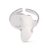 Non-Tarnish Map of Africa Cuff Ring RJEW-B035-05P-3