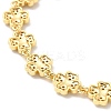 Clear Cubic Zirconia Clover Link Chain Bracelet BJEW-A132-03G-3