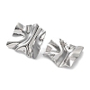 Non-Tarnish 304 Stainless Steel Textured Square Ear Studs for Women EJEW-P234-05P-2