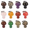 12 Pieces Gemstone Mushroom Charm Pendant Crystal Mushroom Natural Stone Pendants Mixed Color for Jewelry Necklace Earring Making Crafts JX550A-1