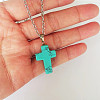 Synthetic Turquoise Cross Pendant Necklace FS-WGC9DE4-01-1