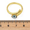 Brass Micro Pave Clear Cubic Zirconia Enamel Cuff Rings for Women RJEW-L113-034G-5