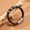 Braided Leather Cord Bracelets for Men BJEW-Z081-11P-02-2