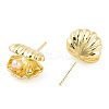 Natural Pearl Shell/Scallop Shape Stud Earrings with 925 Sterling Silver Pins EJEW-T019-07G-4