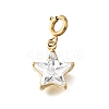 Star 304 Stainless Steel Crystal Rhinestone Pendant Decorations STAS-H202-49G-1
