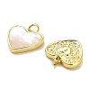 Brass Pave Shell Pendants KK-K365-08B-G-2