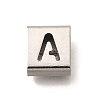 Letter Style 304 Stainless Steel Square Slide Charms STAS-L132-13A-1