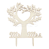 Cake Toppers Wooden Bird Tree Cake Topper for Rustic Wedding Anniversary Party Cake Decoration Supplies WOOD-WH0015-31-1