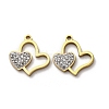 304 Stainless Steel Clay Rhinestone Pendants STAS-P406-17G-G-1