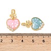 Rack Plating Brass Enamel Micro Pave Clear Cubic Zirconia Pendants KK-K380-05G-3