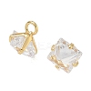 Brass Pave Cubic Zirconia Charms CU-CBABEB3-05G-02-2