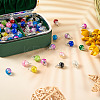 120Pcs 15 Colors Spray Painted Crackle Glass Pendants FIND-KS0001-29-7