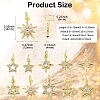 10Pcs 10 Styles Star Brass Micro Pave Clear Cubic Zirconia Charms KK-CJ0002-43-2