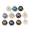 Natural Mixed Gemstone Faceted Pendants G-P585-01G-1