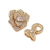 Brass Micro Pave Clear Cubic Zirconia Fold Over Clasps KK-C075-09G-2