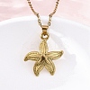 Starfish 304 Stainless Steel Pendant Necklaces NJEW-M096-21G-1