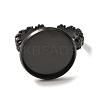 Flower 304 Stainless Steel Cuff Ring Components STAS-P454-05E-B-2