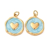 304 Stainless Steel Enamel Pendants STAS-U061-34G-C02-1