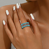 Elegant Vintage Style Brass Wide Hollow Flower Band Ring for Women's Daily Wear OD6362-5-1