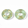 Transparent Spray Painted Glass European Beads GLAA-N035-04J-2