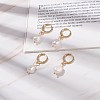 Natural Pearl Dangle Hoop Earrings EJEW-JE04964-2