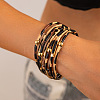 Leopard Print Pattern PU Leather Cord Multi-strand Bracelets for Women XT9904-2