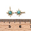Synthetic Turquoise Star Charms with Brass Settings KK-A277-05G-3