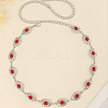 1Pc Alloy with Resin Imitation Turquoise Oval Link Chain Belts AJEW-CY0001-79A-7
